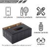 PU Leather Rectangular Tissue Box Cover - Multifunctional Tissue Box Holder with Stationery Remote Control Box, Decorative Tissue Pen Remote Organizer for Home/Office/Restaurant view 4
