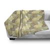 Ambesonne Pineapple Soft Flannel Fleece Throw Blanket, Summer Themed Overlapping Curving Exotic Tropical Pineapples with Lines Print, Cozy Plush for Indoor and Outdoor Use, 60" x 80", Brown Yellow view 3