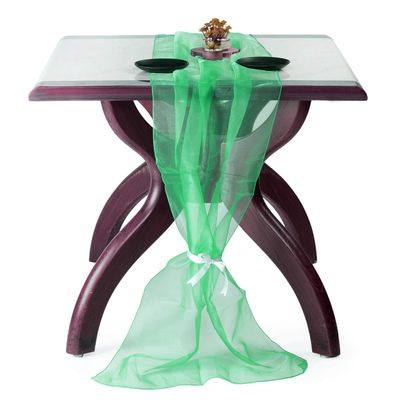 MDS Pack of 5 Wedding 27 x 170 inches Long Sheer Organza Table Runner for Wedding Banquets Decorations Birthday Parties, Engagements, Rustic Boho for 14 Ft Table Runners -Mint