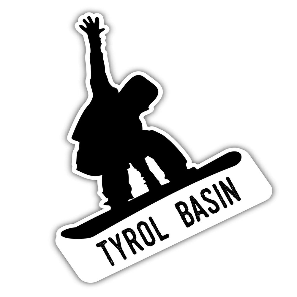 Tyrol Basin Wisconsin Ski Adventures Souvenir 4 Inch Vinyl Decal Sticker Board Design