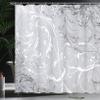 Ambesonne Floral Shower Curtain, Baroque Swirl Branches Curved Flower Leaves Shabby Form Nature Pattern, Cloth Fabric Bathroom Decor Set with Hooks, 69" W x 84" L, Pearl White view 3