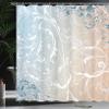 Ambesonne Floral Shower Curtain, Baroque Swirl Branches Curved Flower Leaves Shabby Form Nature Pattern, Cloth Fabric Bathroom Decor Set with Hooks, 69" W x 84" L, Champagne Dust view 3