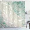 Ambesonne Floral Shower Curtain, Baroque Swirl Branches Curved Flower Leaves Shabby Form Nature Pattern, Cloth Fabric Bathroom Decor Set with Hooks, 69" W x 70" L, Coconut Seafoam view 1