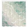 Ambesonne Floral Shower Curtain, Baroque Swirl Branches Curved Flower Leaves Shabby Form Nature Pattern, Cloth Fabric Bathroom Decor Set with Hooks, 69" W x 70" L, Coconut Seafoam view 2