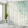 Ambesonne Floral Shower Curtain, Baroque Swirl Branches Curved Flower Leaves Shabby Form Nature Pattern, Cloth Fabric Bathroom Decor Set with Hooks, 69" W x 70" L, Coconut Seafoam view 4