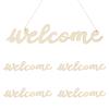 5pcs Wooden Welcome Cutout, Welcome Letters for Wood Sign, for Home Porch Restaurant Bar Decor 14.56 Inch Durable Wall Hanging Ornament view 1