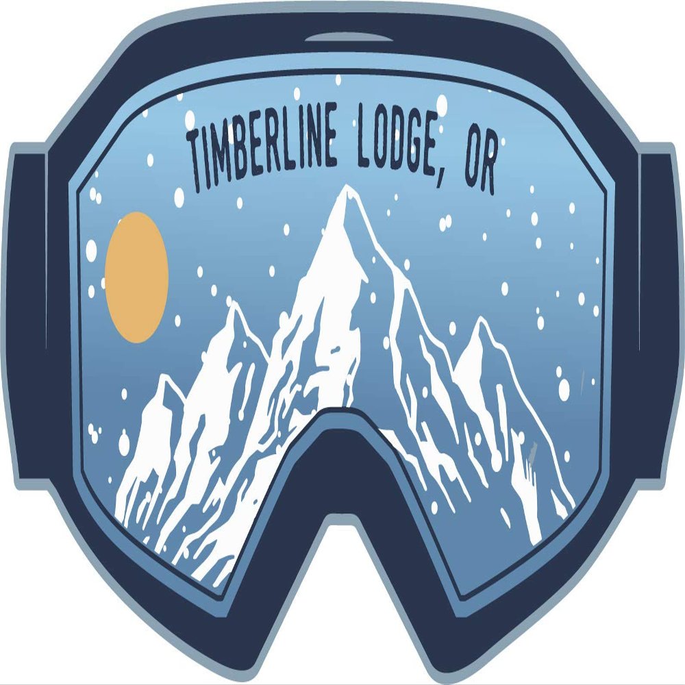 Timberline Lodge Oregon Ski Adventures Souvenir Approximately 5 x 2.5-Inch Vinyl Decal Sticker Goggle Design