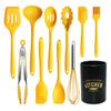 11Pcs Silicone Cooking Utensils Set - Heat Resistant Kitchen Tools, Spatula, Turner, Tongs, Spoon, Whisk, BPA Free, Dishwasher Safe, Nonstick Cookware Utensils (Yellow) view 1