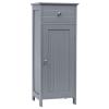 Tangkula Bathroom Floor Cabinet, Wooden Side Storage Cabinet, Freestanding Single Door Bathroom Cabinet with Large Drawer & 2 Adjustable Shelves for Living Room Kitchen (Grey) view 1