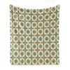 Ambesonne Geometric Throw Blanket, Abstract Geometric Pattern Vintage Illustration Retro Style Print, Flannel Fleece Accent Piece Soft Couch Cover for Adults, 60" x 80", Orange Cream view 1