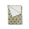 Ambesonne Geometric Throw Blanket, Abstract Geometric Pattern Vintage Illustration Retro Style Print, Flannel Fleece Accent Piece Soft Couch Cover for Adults, 60" x 80", Orange Cream view 2