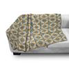 Ambesonne Geometric Throw Blanket, Abstract Geometric Pattern Vintage Illustration Retro Style Print, Flannel Fleece Accent Piece Soft Couch Cover for Adults, 60" x 80", Orange Cream view 3