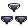 Andongnywell Men's Mesh Sports Through Fishnet Briefs Low Rise Panties Underwear Thong Comfty Pouch Underpants 3 Pack (Navy Blue,Small) view 1