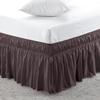 Amuze Bedding Easy Fit Elastic Wrap Around Ruffled Bed Skirt Recron 1000 Thread Count(Chocolate, Full, Drop Length 24 Inches) view 1