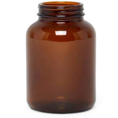 Wide Mouth Round Amber Glass Bottles - 8.3 Oz - Amber Glass | Quantity: 72 | Diameter - 9 9/16''