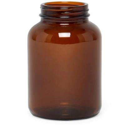 Wide Mouth Round Amber Glass Bottles - 8.3 Oz - Amber Glass | Quantity: 72 | Diameter - 9 9/16''