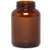 Wide Mouth Round Amber Glass Bottles - 8.3 Oz - Amber Glass | Quantity: 72 | Diameter - 9 9/16'' view 1