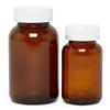 Wide Mouth Round Amber Glass Bottles - 8.3 Oz - Amber Glass | Quantity: 72 | Diameter - 9 9/16'' view 2