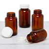 Wide Mouth Round Amber Glass Bottles - 8.3 Oz - Amber Glass | Quantity: 72 | Diameter - 9 9/16'' view 3