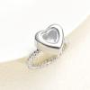 constantlife Cremation Rings Jewelry for Ashes Glass Heart Shape Urns Hand Ring Stainless Steel Human Pets Ashes Holder Keepsake (Silver, 6#) view 3