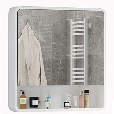 JUCK Wall Mounted Vanity Mirror Cabinet Bathroom Medicine Cabinet Wall Mirror with Locker Kitchen Wall Cabinet Cosmetic Rack (Color : White, Size : 601475cm)