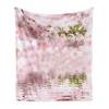 Ambesonne Flower Soft Flannel Fleece Throw Blanket, Tender Pastel Pink Tones Floral Branch on Rippling Water with Reflection, Cozy Plush for Indoor and Outdoor Use, 60" x 80", Pink Fern view 1
