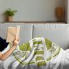 Ambesonne Detroit Throw Blanket, Aged Grunge Detroit Michigan Stamp Retro Design with Stars Tourism Travel, Flannel Fleece Accent Piece Soft Couch Cover for Adults, 50" x 60", Olive Green White view 4