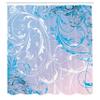 Ambesonne Floral Shower Curtain, Baroque Swirl Branches Curved Flower Leaves Shabby Form Nature Pattern, Cloth Fabric Bathroom Decor Set with Hooks, 69" W x 84" L, Dark Sky view 2
