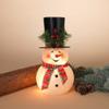 Gerson 2489270 Electric Lighted Metal and Frosted Glass Snowman Figurine, 11.75" H view 1