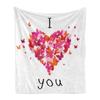 Ambesonne Love Soft Flannel Fleece Throw Blanket, Heart Filled Butterflies Soul Mate Real True Deep My Dear Illustration, Cozy Plush for Indoor and Outdoor Use, 60" x 80", Pastel Pink view 1
