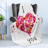 Ambesonne Love Soft Flannel Fleece Throw Blanket, Heart Filled Butterflies Soul Mate Real True Deep My Dear Illustration, Cozy Plush for Indoor and Outdoor Use, 60" x 80", Pastel Pink view 3