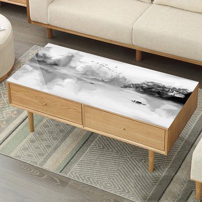 DANADESK Rectangular Vinyl PVC Tablecloths, Waterproof Oil-Proof Soft Glass Furniture Protector Mat Uv Printing Table Cover Coffee Dining (Color : C, Size : 80x130cm(31x51inch))