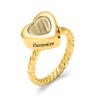 constantlife Cremation Rings Jewelry for Ashes Glass Heart Shape Urns Hand Ring Stainless Steel Human Pets Ashes Holder Keepsake (Customize, 6#) view 2