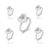 constantlife Cremation Rings Jewelry for Ashes Glass Heart Shape Urns Hand Ring Stainless Steel Human Pets Ashes Holder Keepsake (Customize, 6#) view 4