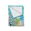 Ambesonne Bingo Soft Flannel Fleece Throw Blanket, Colorful Illustration of Bingo Cards and Balls on Blue Sun Rays Retro Style, Cozy Plush for Indoor and Outdoor Use, 60" x 80", Aqua Blue view 2