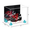 Better Display Cases Acrylic Kids Shoes Display Case - Medium Rectangle Box with Mirror Case, Blue Risers and Clear Base 12" x 8.25" x 8" (A004, V41) view 2