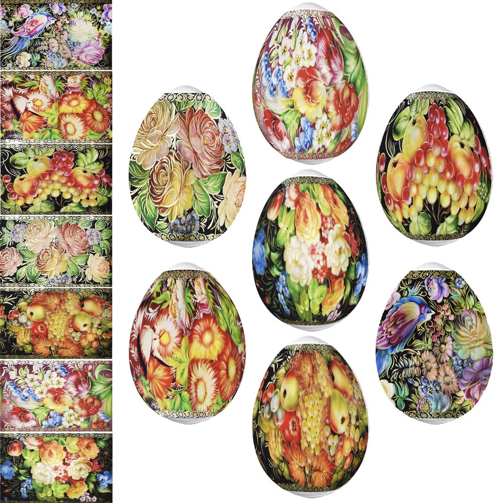 Thermo Heat Shrink Sleeve Decoration Easter Egg Wraps Pysanka Pysanky (Zhostovo)