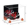 Better Display Cases Acrylic Kids Shoes Display Case - Medium Rectangle Box with Mirror Case, Orange Risers and Clear Base 12" x 8.25" x 8" (A004, V41) view 2