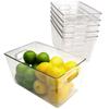 EXCELLO GLOBAL PRODUCTS 10.12" x 6.02" x 5.31" Rigid Plastic Clear Storage Bins for organizing and storing household goods, food, or Office supplies (Pack of 6) view 1
