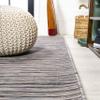 JONATHAN Y Pinstripe Indoor Outdoor Runner Rug 2X8 Dark Gray/Blue, Finn Modern Farmhouse for Backyard, Patio, Porch, Easy-Cleaning, High Traffic, Pet-Friendly, Non-Shedding (TSN102A-28) view 4