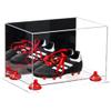 Better Display Cases Acrylic Kids Shoes Display Case - Medium Rectangle Box with Mirror Case, Red Risers and Clear Base 12" x 8.25" x 8" (A004, V41) view 1