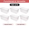 EXCELLO GLOBAL PRODUCTS 9.25" x 5.23" x 4.52" Rigid Plastic Clear Storage Bins for organizing and storing household goods, food, or Office supplies (Pack of 6) view 2