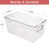 EXCELLO GLOBAL PRODUCTS 9.25" x 5.23" x 4.52" Rigid Plastic Clear Storage Bins for organizing and storing household goods, food, or Office supplies (Pack of 6) view 3