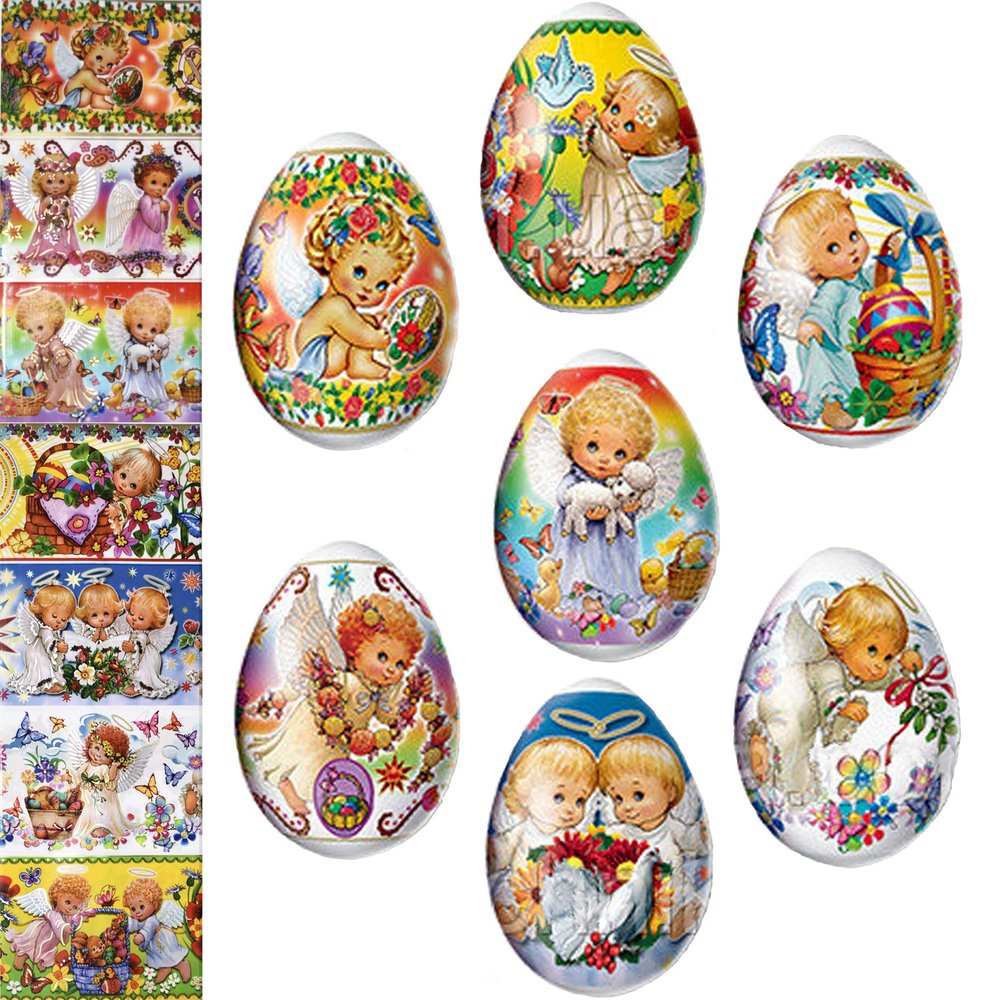 Thermo Heat Shrink Sleeve Decoration Easter Egg Wraps Pysanka Pysanky (Angels)