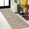 JONATHAN Y Pinstripe Indoor Outdoor Runner Rug 2X8 Brown/Natural, Finn Modern Farmhouse for Backyard, Patio, Porch, Easy-Cleaning, High Traffic, Pet-Friendly, Non-Shedding (TSN102B-28) view 1