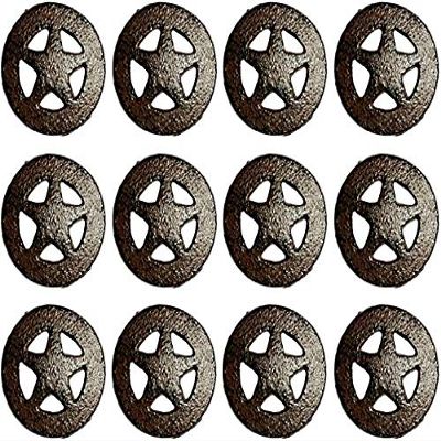 BigTexas Western Rustic Star cast Iron Drawer Pulls Set of 12 Rustic Barn Style Home Office Decoration G107