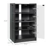 HOMCOM Media Cabinet, 4-Tier Stereo Cabinet, Record Player Stand with Vinyl Record Storage, Adjustable Shelves, Tempered Glass Doors and Cable Management, Distressed Black view 3
