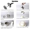 14 oz Manual Milk Frother with Milk Frothing Pitcher, Stainless Steel Hand Pump Milk Foamer with Double Filter Screen for Latte Art view 3