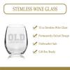 Veracco Old Lives Matter Funny Birthday Gift Bachelor Party Favors Stemless Wine Glass (Clear, Glass) view 4