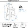 Aklaus Metal Bar Stools Set of 4 Counter Height Stools 24 Inchs Counter Stools with Backs Black Bar Stool with Backs Bar Height Stool 24" Ergonomic Seat, Matte Black view 2
